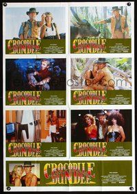 2w975 CROCODILE DUNDEE Australian LC poster '86 Peter Faiman, great scenes of Paul Hogan as Dundee!