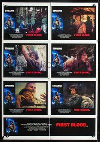 2w977 FIRST BLOOD Australian lobby card poster '82 action scenes of Sylvester Stallone as Rambo!