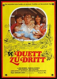 2w211 TEA FOR THREE German movie poster '76 Gerhard Janda's Duett zu dritt, wacky sexy artwork!