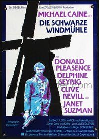2w036 BLACK WINDMILL German '74 cool stylized image of Michael Caine, Donald Pleasence, Don Siegel