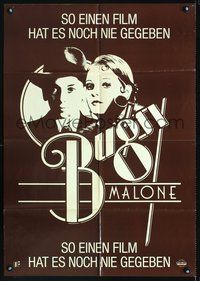 2w045 BUGSY MALONE teaser German poster '76 Jodie Foster, Scott Baio, cool art of juvenile gangsters!