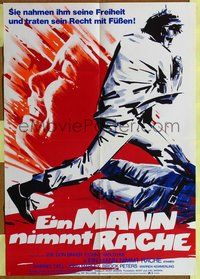 2w080 FRAMED punch style German poster '75 Joe Don Baker, Conny Van Dyke, awesome Hans Brunin art!