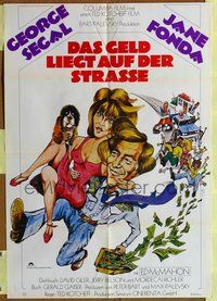 2w081 FUN WITH DICK & JANE German poster '77 George Segal, Jane Fonda, wacky art by Mittermeier!