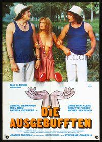 2w096 GOING PLACES German movie poster '74 Bertrand Blier, Jeanne Moreau, young Gerard Depardieu!