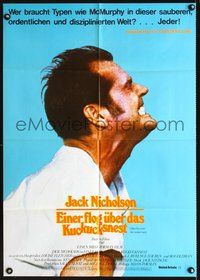 2w148 ONE FLEW OVER THE CUCKOO'S NEST straining style German '75 Jack Nicholson, Forman classic!