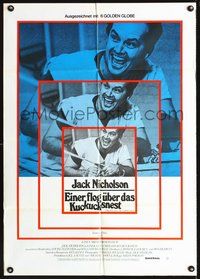 2w147 ONE FLEW OVER THE CUCKOO'S NEST laughing style German '75 Jack Nicholson, Forman classic!