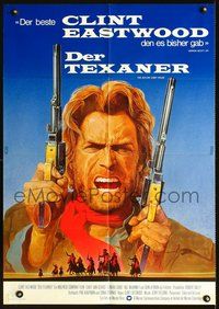 2w150 OUTLAW JOSEY WALES German '76 Clint Eastwood is an army of one, cool double-fisted artwork!