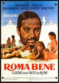 2w180 ROMA BENE German movie poster '71 Senta Berger, Virna Lisi, sexy unclothed women!