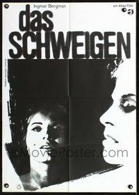 2w196 SILENCE German movie poster '63 Ingmar Bergman's Tystnaden, art of sexy Ingrid Thulin!