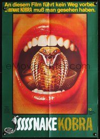 2w203 SSSSSSS German poster '73 Strother Martin, Dirk Benedict, cool cobra snake-in-mouth image!