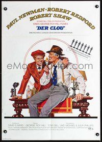 2w205 STING German movie poster '74 artwork of Paul Newman & Robert Redford by Peltzer!
