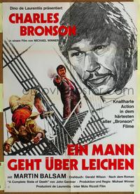 2w206 STONE KILLER German movie poster '73 art of Charles Bronson taking out a gangster!