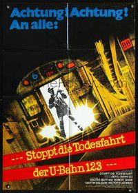 2w210 TAKING OF PELHAM ONE TWO THREE German movie poster '74 cool image of subway train hijack!