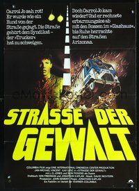 2w224 WHITE LINE FEVER German movie poster '75 Jan-Michael Vincent, cool truck crash artwork!