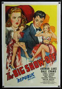 2x047 BIG SHOW-OFF linen 1sheet '45 great stone litho of Arthur Lake, Dale Evans & sexy showgirls!