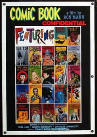 2x077 COMIC BOOK CONFIDENTIAL linen 1sh '89 cool comic parody art of top artists by Paul Mavrides!