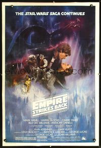 2x015 EMPIRE STRIKES BACK linen 1sh '80 Lucas, cool Gone with the Wind parody art by Roger Kastel!