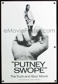 2x265 PUTNEY SWOPE linen 1sheet '69 Robert Downey Sr. classic image of black girl as middle finger!
