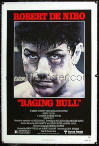2x266 RAGING BULL linen 1sheet '80 classic close up boxing image of Robert De Niro, Martin Scorsese