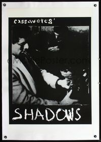 2x298 SHADOWS linen teaser one-sheet movie poster R80s John Cassavetes, beatniks!