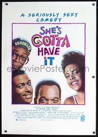 2x301 SHE'S GOTTA HAVE IT linen 1sh '86 A Spike Lee Joint, Tracy Camila Johns, seriously sexy comedy