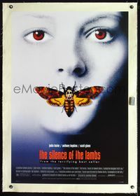 2x306 SILENCE OF THE LAMBS linen style D 1sh '90 great image of Jodie Foster with moth over mouth!
