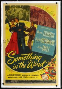 2x315 SOMETHING IN THE WIND linen 1sh '47 Deanna Durbin, Donald O'Connor, directed by Irving Pichel!