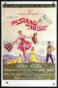 2x318 SOUND OF MUSIC linen one-sheet poster '65 classic artwork of Julie Andrews by Howard Terpning!
