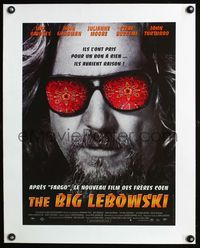 2y163 BIG LEBOWSKI linen French 16x21 '98 best c/u image of wacky Dude Jeff Bridges, Coen Brothers