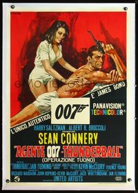 2y120 THUNDERBALL linen Italian 1sh '65 sexy completely different art of Connery as Bond by Ciriello