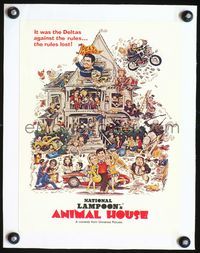 2y294 ANIMAL HOUSE linen trade ad poster '78 John Belushi, Landis classic, art by Nick Meyerowitz!