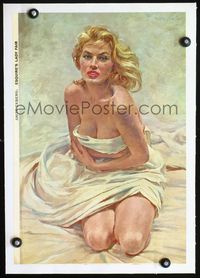2y295 ANITA EKBERG linen special Esquire fold-out poster '50s sexiest art in sheet by Mike Ludlow!