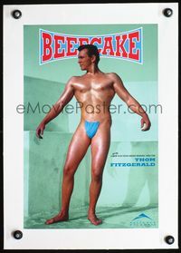 2y291 BEEFCAKE linen special 11x17 '99 biography of Bob Mizer, founder of the Athletic Model Guild!