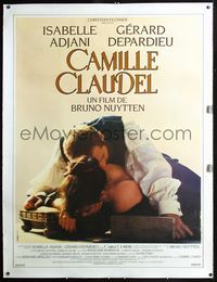 2z118 CAMILLE CLAUDEL linen French 1p '88 sexy Isabelle Adjani & Gerard Depardieu as sculptor Rodin