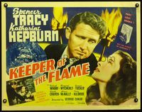 3a157 KEEPER OF THE FLAME 1/2sh '42 great close up of Spencer Tracy starting at Katharine Hepburn!