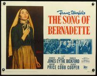 3a195 SONG OF BERNADETTE 1/2sheet '43 full-length art of angelic Jennifer Jones by Norman Rockwell!