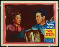 3b257 99 RIVER STREET LC #2 '53 close up of John Payne glaring at Evelyn Keyes in back of car!