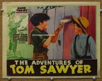 3b261 ADVENTURES OF TOM SAWYER other company LC '38 best c/u of Tom tricking boy into whitewashing!