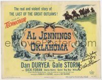 3b026 AL JENNINGS OF OKLAHOMA signed TC '50 by Gale Storm, violent story of the last great outlaws!