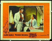 3b276 BAND OF ANGELS signed LC #2 '57 by Yvonne De Carlo, who is with Clark Gable in bedroom!