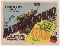 3b034 BATTLEGROUND signed TC R54 by James Whitmore, directed by William Wellman, cool WWII art!