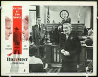 3b285 BIGAMIST lobby card #7 '53 Edmond O'Brien in court with one of his two wives, Joan Fontaine!
