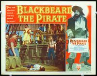 3b288 BLACKBEARD THE PIRATE LC #5 '52 Linda Darnell & men on ship stare down at unconscious man!