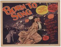 3b043 BORN TO SING title card '42 great image of Ray McDonald holding sexy dancer Virginia Weidler!