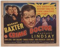 3b057 CRIME DOCTOR TC '43 detective Warner Baxter, Margaret Lindsay, radio's top crime thriller!