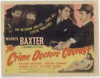 3b058 CRIME DOCTOR'S COURAGE TC '45 detective Warner Baxter bares hidden secrets, from CBS Radio!