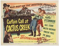 3b062 CURTAIN CALL AT CACTUS CREEK signed TC '50 by both sexy Gale Storm & scared Donald O'Connor!