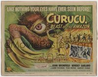 3b063 CURUCU BEAST OF THE AMAZON TC '56 Universal horror, great monster art by Reynold Brown!