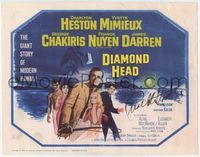3b070 DIAMOND HEAD signed TC '62 by Charlton Heston, Howard Terpning art of him & Yvette Mimieux!
