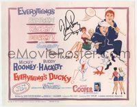 3b078 EVERYTHING'S DUCKY signed TC '61 by Mickey Rooney, who is with Buddy Hackett & a talking duck!